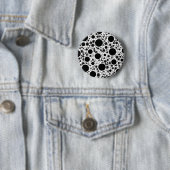 Badge Rond 5 Cm Space Bubble Spots - Blanc (En situation)