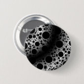 Badge Rond 5 Cm Space Bubble Spots - Blanc/Noir (Devant & derrière)