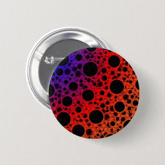 Badge Rond 5 Cm Space Bubble Spots - Chaleur PBROY (Devant & derrière)