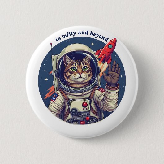 Badge Rond 5 Cm Space cat (Devant)