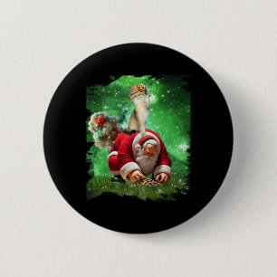 Badge Rond 5 Cm Space Cat Cowboy équitation Père Noël Manger Cooki