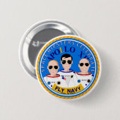 Badge Rond 5 Cm Space Hipsters Apollo 12 Anniversary Button (Devant & derrière)
