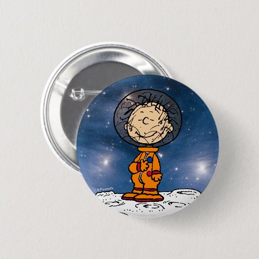 Badge Rond 5 Cm SPACE | Pigpen Astronaut (Devant & derrière)