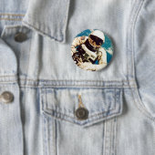 Badge Rond 5 Cm Spacewalk d'astronaute (En situation)