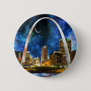 Badge Rond 5 Cm Spacey St. Louis Skyline