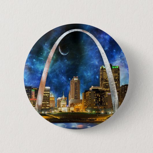 Badge Rond 5 Cm Spacey St. Louis Skyline (Devant)