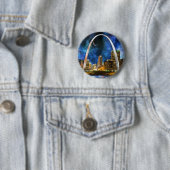 Badge Rond 5 Cm Spacey St. Louis Skyline (En situation)