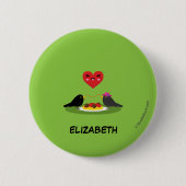 Badge Rond 5 Cm Spaghetti Meatballs Date romantique | Ajouter Votr (Devant)