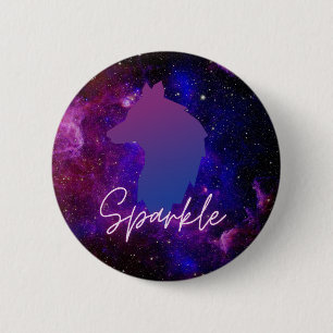 Badge Rond 5 Cm Sparkle galaxy wolf pin
