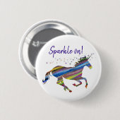 Badge Rond 5 Cm Sparkle !Unicorne (Devant & derrière)
