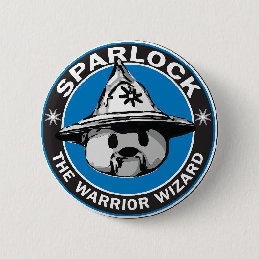 Badge Rond 5 Cm Sparlock le magicien de guerrier (Devant)