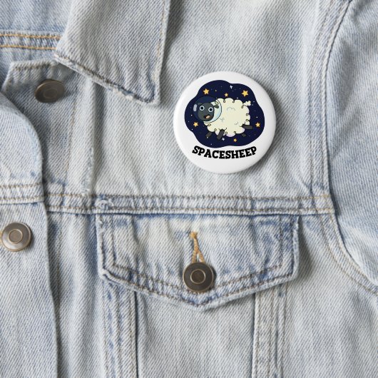 Badge Rond 5 Cm Spatial Sheep Funny Astronaut Pun (En situation)