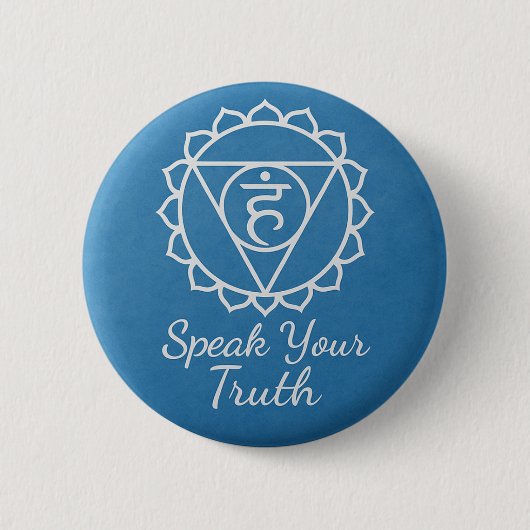 Badge Rond 5 Cm Speak Your Truth Throat Chakra Communication (Devant)