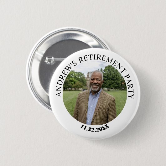 Badge Rond 5 Cm Special Photo Elegant Retirement Party (Devant & derrière)