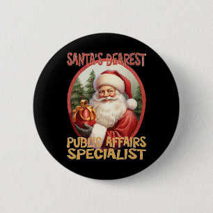Badge Rond 5 Cm Spécialiste des affaires publiques Christmas Holid