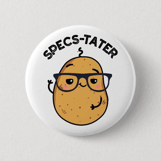 Badge Rond 5 Cm Specs-tato Funny Potato Spectacle Pun (Devant)