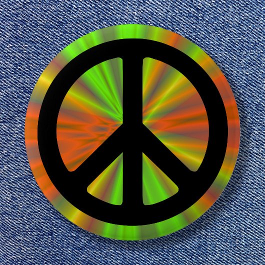 Badge Rond 5 Cm Spectacle lumineux avec signe de paix