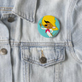 Badge Rond 5 Cm SPEEDY GONZALES™ Mustache (En situation)