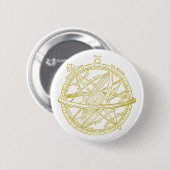 Badge Rond 5 Cm Sphère armillaire (Devant & derrière)