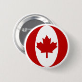 Badge Rond 5 Cm Sphère du drapeau canadien (Devant & derrière)