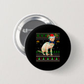 Badge Rond 5 Cm Sphynx Cat Ugly Christmas Sweaters Holiday Santa C (Devant & derrière)