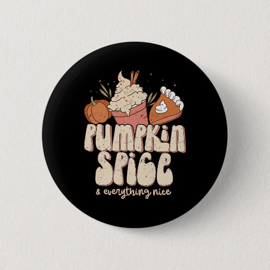 Badge Rond 5 Cm Spice citrouille et tout Nice Fall Latte Café (Devant)
