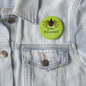 Badge Rond 5 Cm Spider Witch Halloween heureux (En situation)