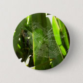 Badge Rond 5 Cm Spiderweb dans Tropical Leaves Nature (Devant)