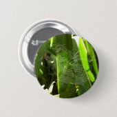 Badge Rond 5 Cm Spiderweb dans Tropical Leaves Nature (Devant & derrière)