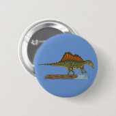 Badge Rond 5 Cm Spinosaure de Dinosaure Crétacé (Devant & derrière)
