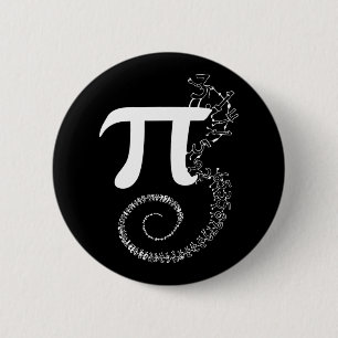Badge Rond 5 Cm Spiral Pi Math Funny Pi Day 3.14 Math Equation Gif