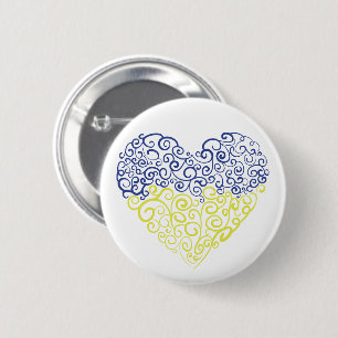 Badge Rond 5 Cm Spiral tourbillons mehandi coeur drapeau ukrainien