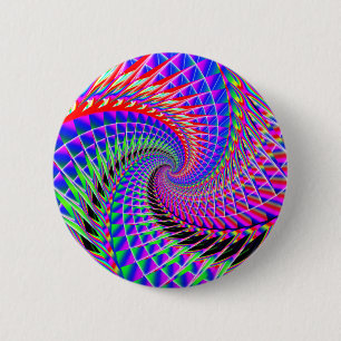 Badge Rond 5 Cm Spirale arc-en-ciel