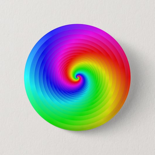 Badge Rond 5 Cm Spirale arc-en-ciel classique (Devant)