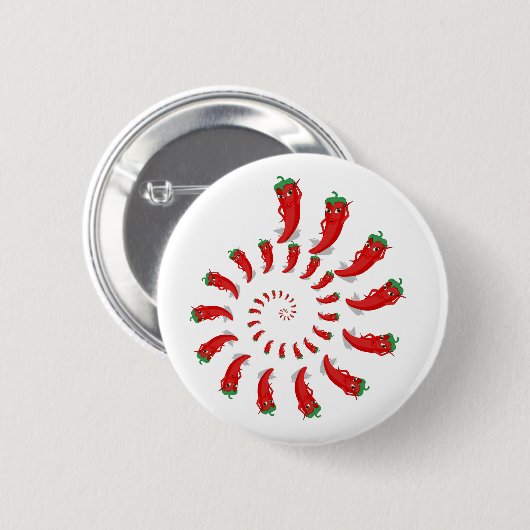 Badge Rond 5 Cm Spirale de Pepper Diva Rouge (Devant & derrière)