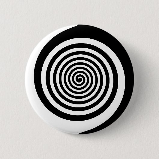 Badge Rond 5 Cm Spirale hypnotique noire et blanche (Devant)