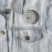 Badge Rond 5 Cm spirale noire et blanche (En situation)