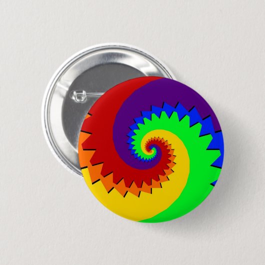 Badge Rond 5 Cm Spirale numérique arc-en-ciel (Devant & derrière)