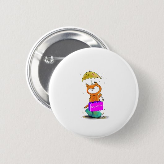 Badge Rond 5 Cm spire n neuter cat (Devant & derrière)