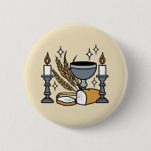 Badge Rond 5 Cm Spiritual Faith and Grace – Uplifting Christian (Devant)