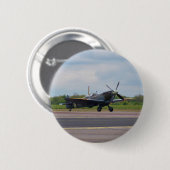 Badge Rond 5 Cm Spitfire sur la piste (Devant & derrière)