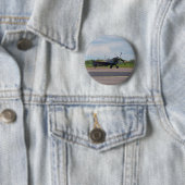 Badge Rond 5 Cm Spitfire sur la piste (En situation)