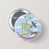 Badge Rond 5 Cm Spitfires Blue Sky B Insigne initial (Devant & derrière)