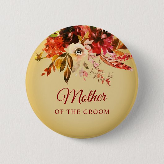 Badge Rond 5 Cm Splendor D'Automne Floral GiIded Mère De La Salle (Devant)