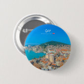 Badge Rond 5 Cm Split, Croatie - Ville côtière (Devant & derrière)