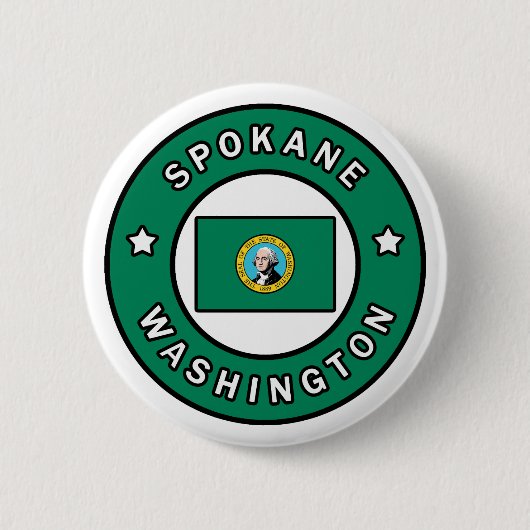 Badge Rond 5 Cm Spokane Washington (Devant)