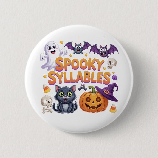 Badge Rond 5 Cm Spooky Syllables (Devant)