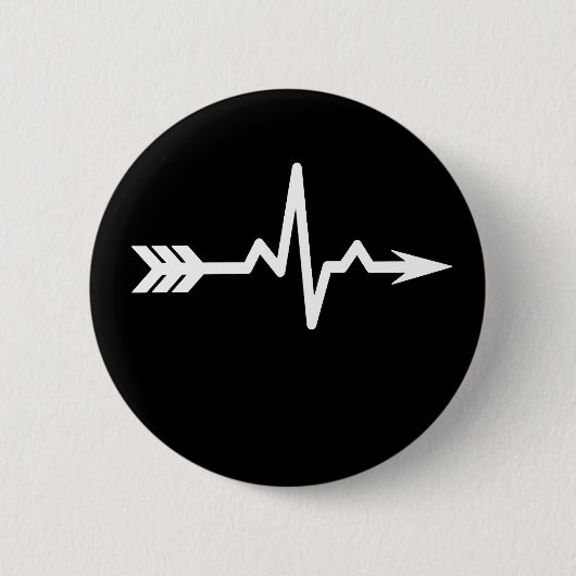 Badge Rond 5 Cm Sport Archery Heartbeat (Devant)