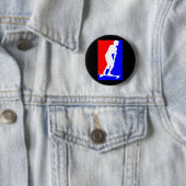 Badge Rond 5 Cm Sport de Longboarding (En situation)