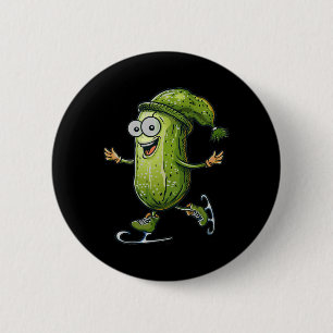 Badge Rond 5 Cm Sport D'Hiver Avec Patinage Sur Glace Scute Ss Cut